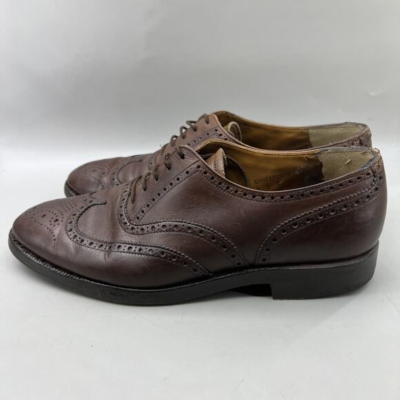 Crockett & Jones Canterbury Wingtip Oxford Men Size 9 E Wide Brown Brogue Shoes - Picture 3 of 10